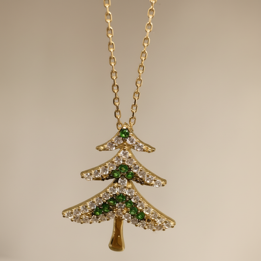 Christmas Tree Pendant - Light Beige Background